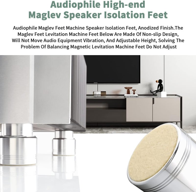 Tertullus 4pcs Aluminum Speaker Isolation Feet Sound Isolation Maglev Feet Speaker Stand Turntable Feet (48mm×42mm) - Image 5